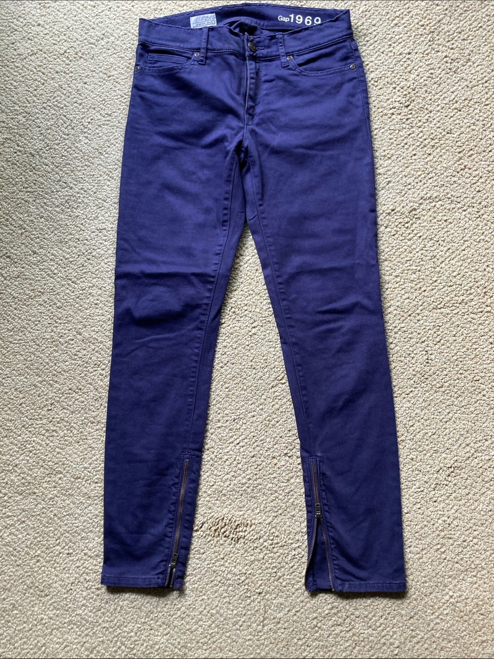 GAP Blue Skinny Jeans with Ankle Zips Size 25/0